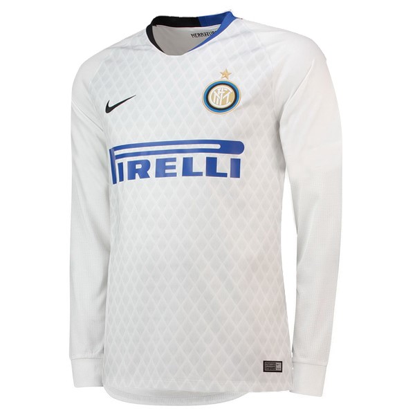 Camiseta Inter De Milán Replica Segunda Ropa ML 2018/19 Blanco